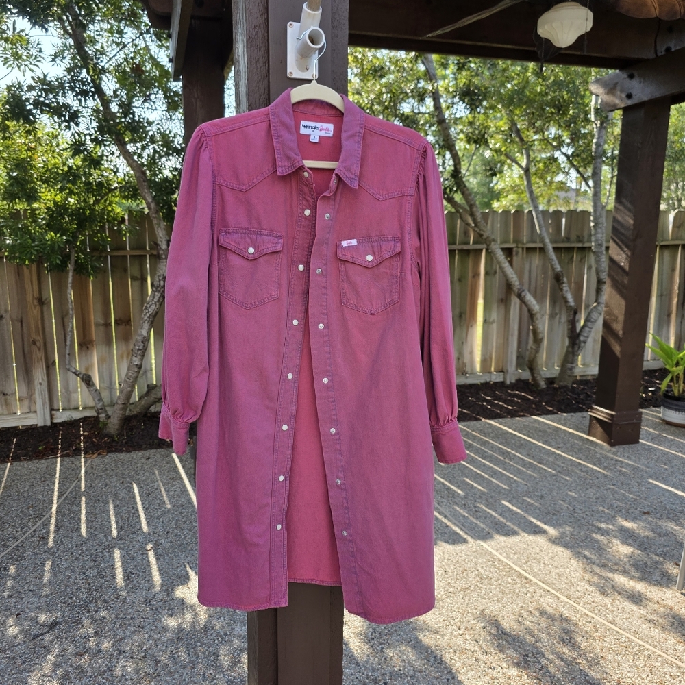 Wrangler Pink Wash Midi Shirt Dress - Picture 9 of 10